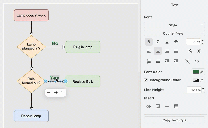 Copy and paste connector labels by selecting the text, then using the keyboard shortcuts Ctrl+C to copy and Ctrl+V to paste
